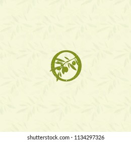 Vector branch with olives logo.