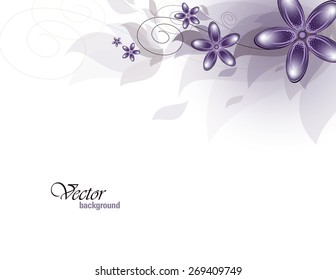 Vector Branch of Purple Flowers.