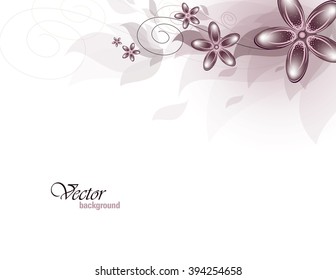 Vector Branch of Purple Flowers.