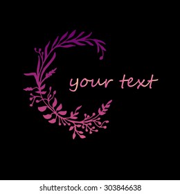 vector branch purple leaves logo design pattern