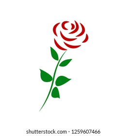Vector branch of red roses isolated on a white background.