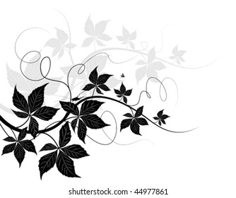 vector branch silhouette on white background