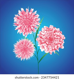 Vector branch with spring flowers. Realistic flower tree branch. clip art element isolated