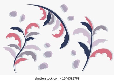 vector branches for design in trendy colors. great for modern and unusual design of cosmetics and eco-friendly products.