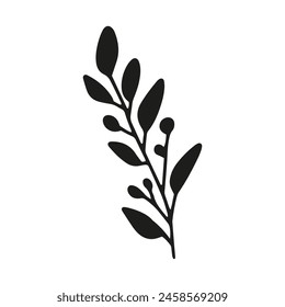 Vector branches and leaves. Hand drawn floral elements. Vintage botanical illustrations.