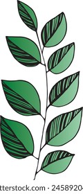 Vector branches and leaves. Hand drawn floral elements. Vintage botanical illustrations.