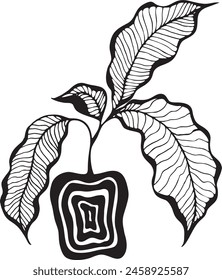 Vector branches and leaves. Hand drawn floral elements. Vintage botanical illustrations.