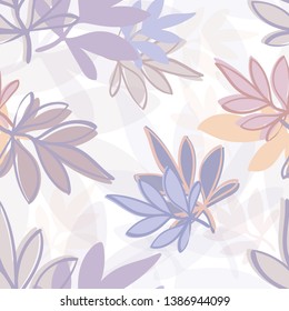 Vector Branches with Leaves.Beautiful Floral Elements.Tropical Palm.for Fabric, Wrapping, Print.Seamless tropical texture. Branches of exotic plants on a light background. Summer pattern.Eps10 Vector