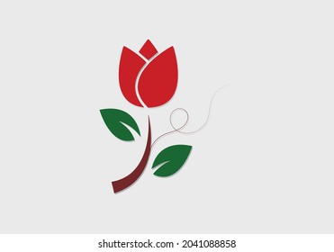 Vector of branches of red roses isolated on a white background.