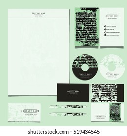 Vector brand book, corporate identity for the company with elements of grunge and aging, vintage, brand book, branding