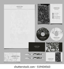 Vector brand book, corporate identity for the company with elements of grunge and aging, vintage, brand book, branding