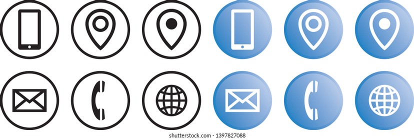 Vector Brand Identity Contact Info Icons