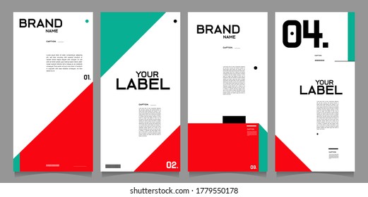 Vector brand label, banner and social media post layout design template
