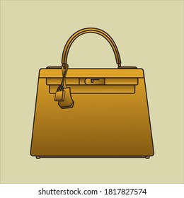 Vector branded bag in mustard
