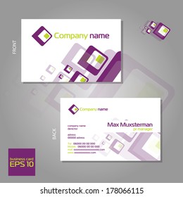 Vector branded business cards template for printing