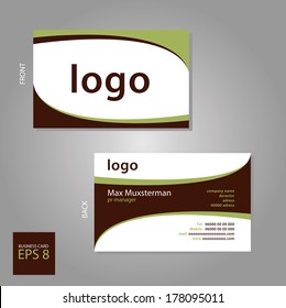 Vector branded business cards template for printing