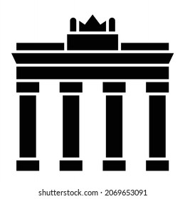 Diseño del icono de glifo de la puerta del vector Brandenburg
