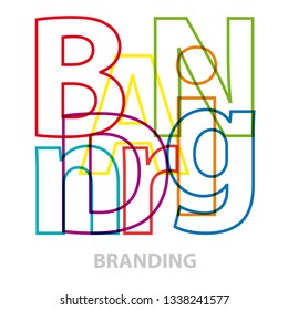 Vector branding. Broken text