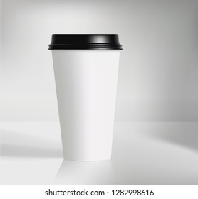 Vector branding illustration coffee cup on grey background