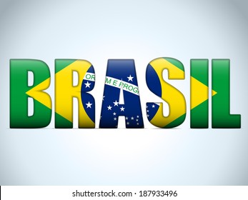 Vector - Brasil 2014 Letters with Brazilian Flag