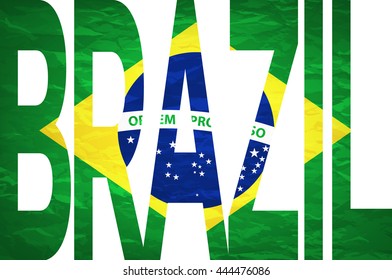 Vector - Brasil 2014 Letters with Brazilian Flag art