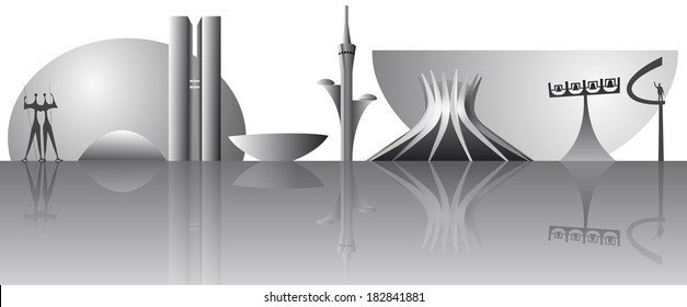 Vector Brasilia city skyline