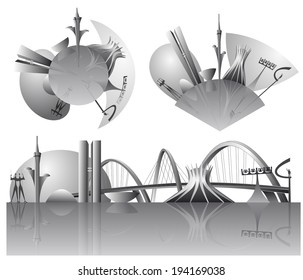 Vector Brasilia city skylines