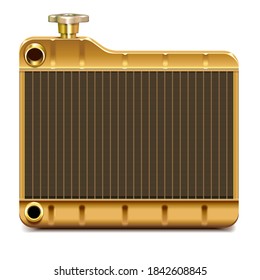 Vector Brass Car Radiator Icon isolated on white background