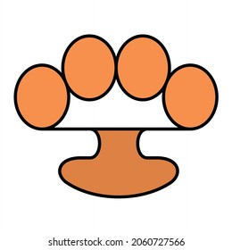 Vector Brass Knuckles Filled Outline Icon Design
