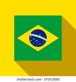 Vector - Brazil 2014 Flat Icon with Brazilian Flag