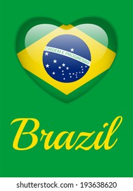 Vector - Brazil 2014 Heart with Brazilian Flag