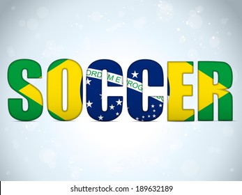 Vector - Brazil 2014 Soccer with Brazilian Flag