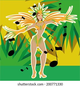 Vector Brazil Cartoon Illustration Editable With Background