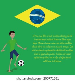 Vector Brazil Cartoon Illustration Editable With Background