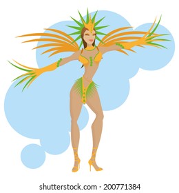 Vector Brazil Cartoon Illustration Editable With Background
