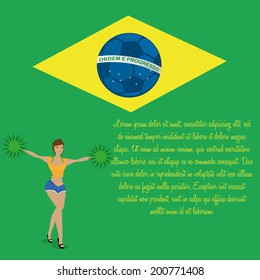 Vector Brazil Cartoon Illustration Editable With Background