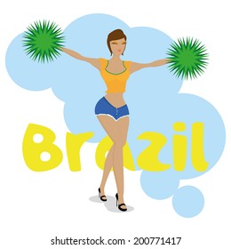 Vector Brazil Cartoon Illustration Editable With Background