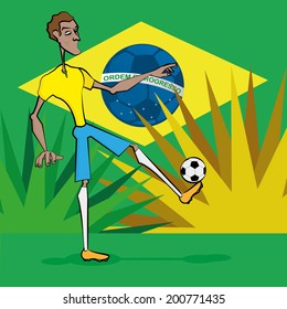 Vector Brazil Cartoon Illustration Editable With Background