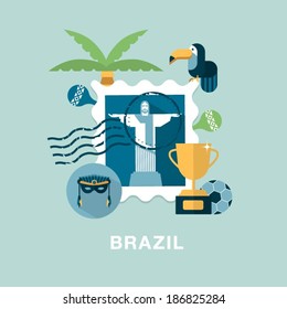 vector Brazil concept illustration
