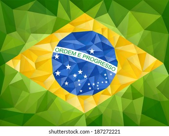 Vector - Brazil Country Flag Geometric Background