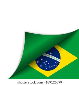 Vector - Brazil Country Flag Turning Page