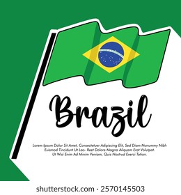 Vector Brazil flag banner Brazil flag Vector illustration design Brazil independence day banner design 