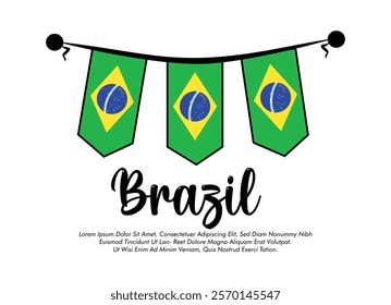 Vector Brazil flag banner Brazil flag Vector illustration design Brazil national day banner design 