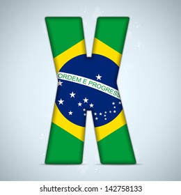 Vector - Brazil Flag Brazilian Alphabet Letters Words