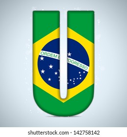 Vector - Brazil Flag Brazilian Alphabet Letters Words