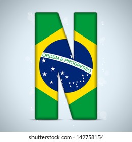 Vector - Brazil Flag Brazilian Alphabet Letters Words