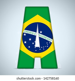 Vector - Brazil Flag Brazilian Alphabet Letters Words