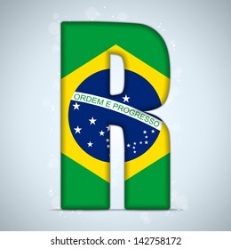 Vector - Brazil Flag Brazilian Alphabet Letters Words