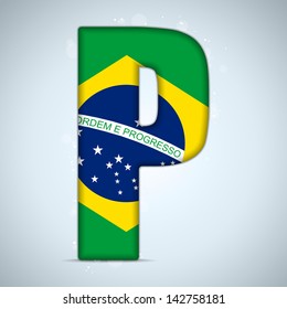 Vector Brazil Flag Brazilian Alphabet Letters Stock Vector (Royalty ...