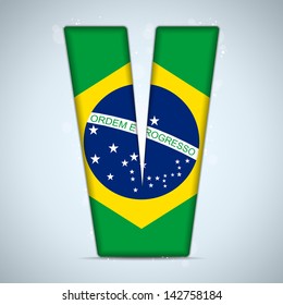 Vector - Brazil Flag Brazilian Alphabet Letters Words